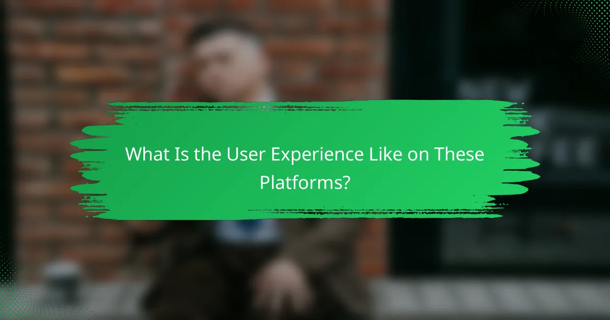 What Is the User Experience Like on These Platforms?
